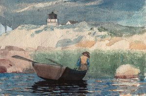 Jongen in Boot, Gloucester door Winslow Homer