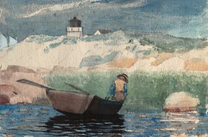 Jongen in boot, Gloucester door Winslow Homer