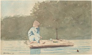 Jongen op een vlot door Winslow Homer