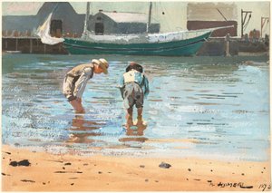 Jongens Wadend door Winslow Homer