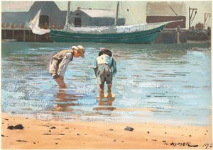Jongens wadend door Winslow Homer
