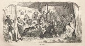 Schetsen van kampbijeenkomsten:  De tent door Winslow Homer