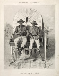 Campagneschetsen: De bagagetrein, 1863 door Winslow Homer