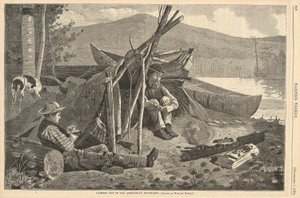 Kamperen in de Adirondack Mountains, uit Harper door Winslow Homer