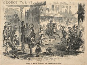 Corner of Winter, Washington and Summer Streets, Boston, uit Ballou
