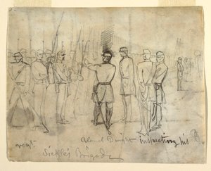 Tekening
Tekening, Kolonel William Dwight, Jr. Inspectie van zijn regiment, 1862