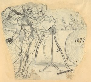 Tekening, Vadertje Tijd, 1874 door Winslow Homer