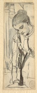 Tekening, Figuur van een vrouw, 1870-80 door Winslow Homer