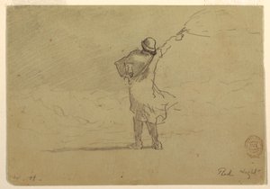 Tekening, "Rood licht", waarschijnlijk 1883 door Winslow Homer