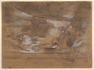 Tekening, Scheepsdek met twee vrouwen, mogelijk 15 juli 1886 door Winslow Homer