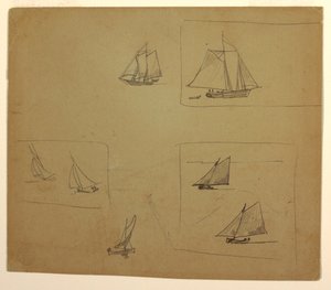 Tekening, Schetsen van zeilboten, 1881-82