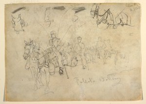 Tekening, Talbots Batterij, 1862 door Winslow Homer