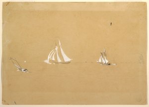 Tekening, Twee schoeners, 1880