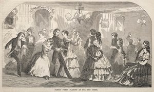 Familiefeestje speelt vos en ganzen, 1857