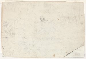 Figuur te paard en andere studies (verso)