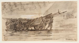 Vissers die een Boot aan Land Trekken, Cullercoats, Engeland door Winslow Homer