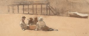 Vier Jongens op een Strand, 1873 door Winslow Homer