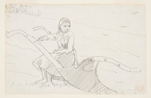 Meisje Zittend op een Ploeg door Winslow Homer
