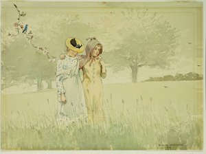 Meisjes Wandelend in een Boomgaard, 1879 door Winslow Homer