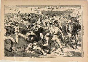 Vakantie in het kamp - Soldaten spelen "Foot-Ball"