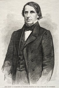 Hon. Elihu B. Washburne, van Illinois, voorzitter van de Commissie voor Handel door Winslow Homer