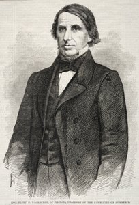 Hon. Elihu B. Washburne, van Illinois, Voorzitter van de Commissie voor Handel, 1860 door Winslow Homer