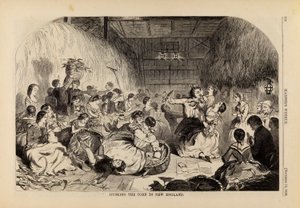 De maïs pellen in New England, uit Harper