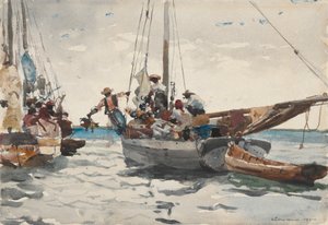 Marktscène, Nassau door Winslow Homer