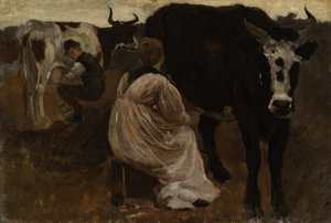 Melken door Winslow Homer
