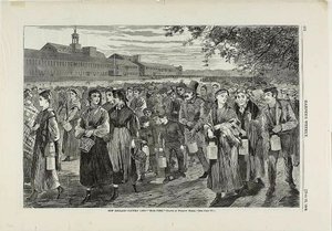 Fabrieksleven in New England - "Bell Time door Winslow Homer