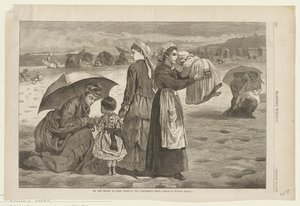 Op het strand van Long Branch - Het uur van de kinderen door Winslow Homer