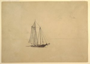 Schoener met bijboot door Winslow Homer