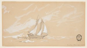 Schoener met Drie Dories door Winslow Homer