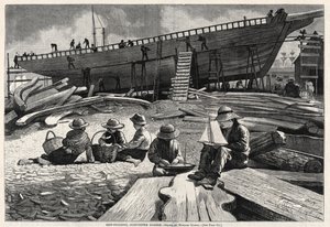 Scheepsbouw, Gloucester Harbor, 1873