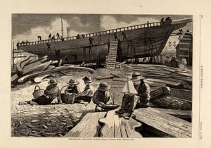 Scheepsbouw, Gloucester Harbor, uit Harper