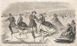 Schaatsen op Jamaica Pond, bij Boston
