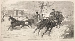 Sleetje rijden op de weg, Brighton, nabij Boston, 1859