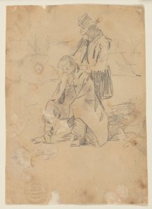 Soldaat zittend op een doos door Winslow Homer