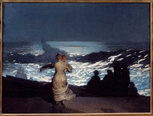 Zomernacht. Vrouwen dansen in het maanlicht door Winslow Homer