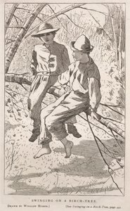 Schommelen in een berkenboom door Winslow Homer
