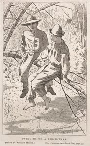Schommelen in een Berkenboom, 1867 door Winslow Homer
