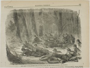 Het leger van de Potomac - Onze buitenpiket in het bos door Winslow Homer