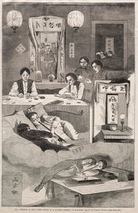De Chinezen in New York - Scène in een Baxter Street Club-House, 1874 door Winslow Homer