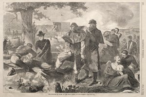 De chirurg aan het werk aan de achterkant tijdens een gevecht, 1862