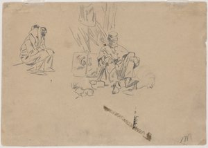 Twee Soldaten Rusten (verso) door Winslow Homer