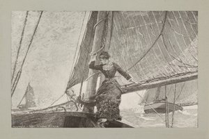 Meisje op een zeiljacht door Winslow Homer