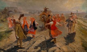 Bruiloftsstoet in de Buurt van Orel door Wladimir Jegorowitsch Makowski
