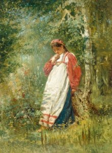 Jonge vrouw in het bos