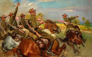 Poolse cavalerie in de aanval door Wojciech Kossak