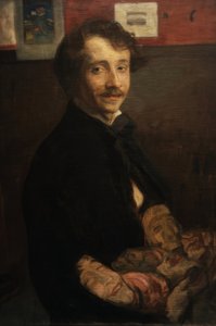 Zelfportret met maskers door Wojciech Weiss